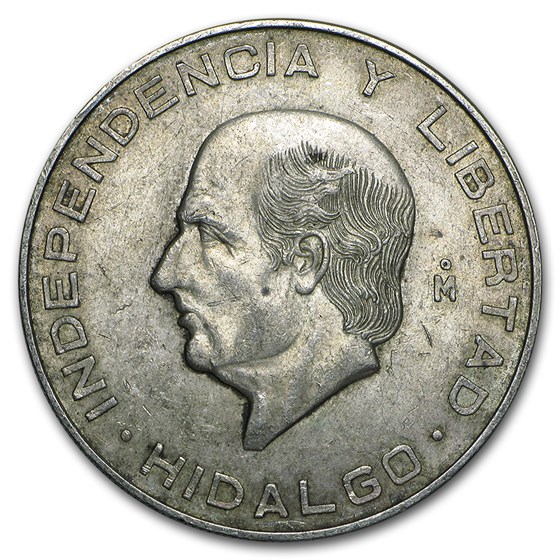 Mexico Silver 10 Pesos Hidalgo (1955-1956) XF-AU Mexico Silver 10 Pesos Hidalgo (1955-1956) XF-AU